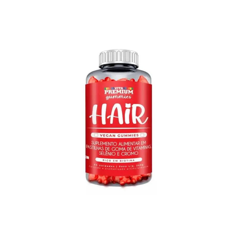 Vita Premium Vegan Hair Supplement Vitamins Strawberry Flavour 60 Gummies 1