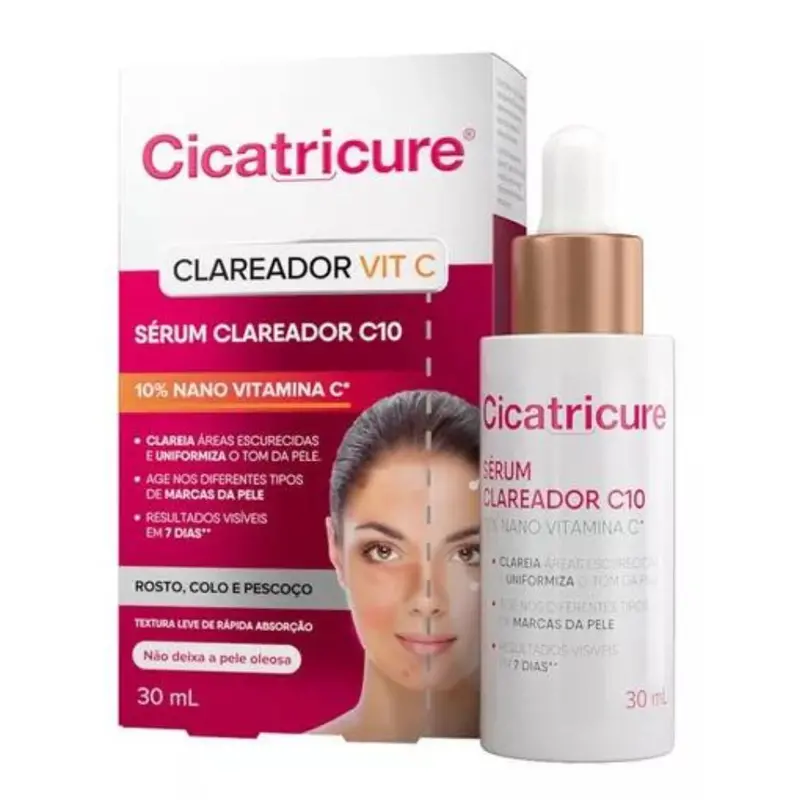 Vitamin C Facial Whitener C10 Serum Hyaluronic Acid Skin Care 30Ml Cicatricure 1
