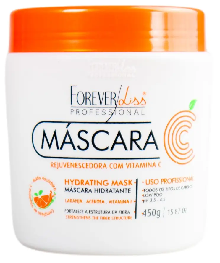 Vitamin C Rejuvenating Strengthening Hydrating Low Poo Mask 450G - Forever Liss 1