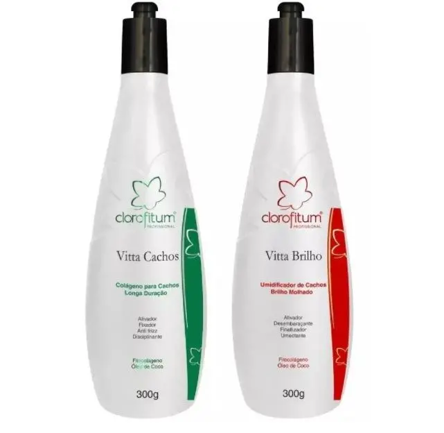 Vitta Curls Shine Curly Wavy Anti Frizz Hydration Treatment Kit 2X300 - Clorofit 1