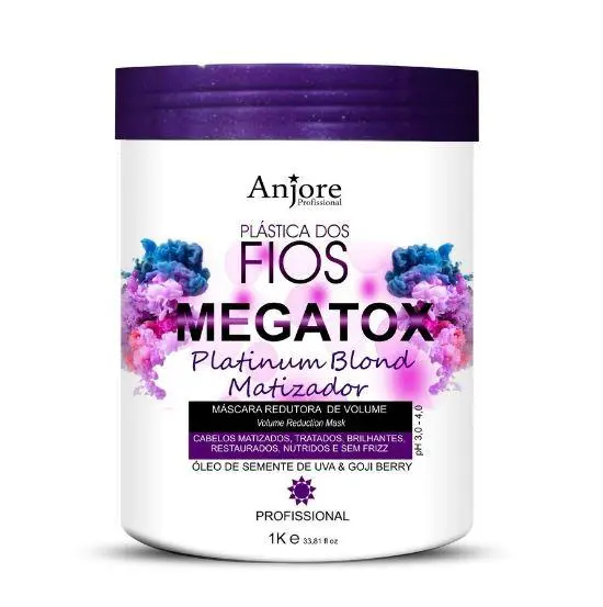Volume Reduction Deep Hair Mask  Toning Violet Megatox Plastic Wires Hair Mask 1Kg - Anjore 1
