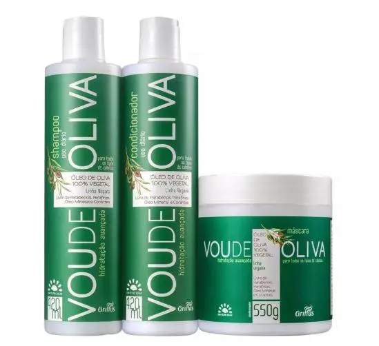 Vou De Oliva Olive Oil 100% Vegetable Vegan Daily Treatment Kit 3 Prod. - Griffus 1