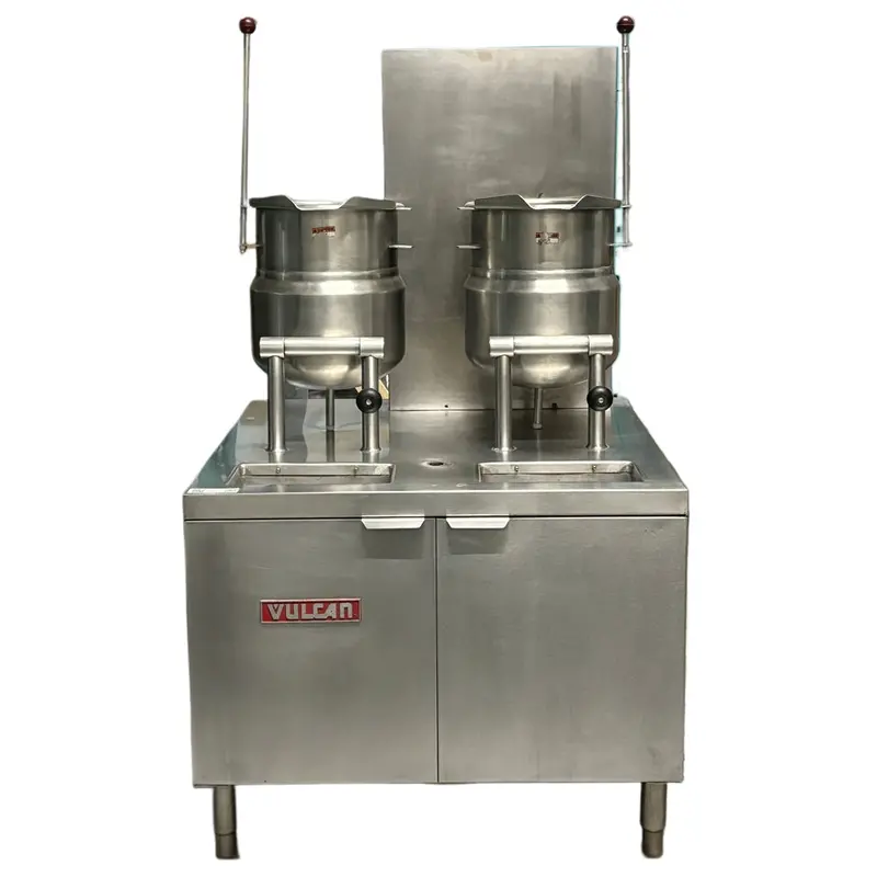 Vulcan 2X24 Quart Jacketed Tilting Kettle On Gas Boiler Base Used For02003 1