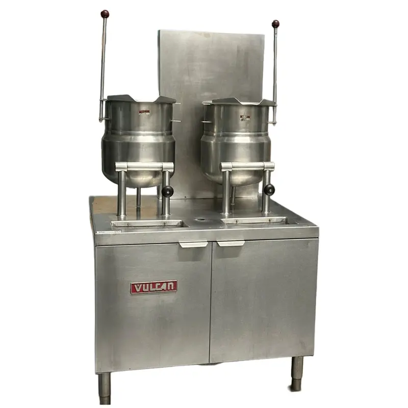 Vulcan 2X24 Quart Jacketed Tilting Kettle On Gas Boiler Base Used For02003 2
