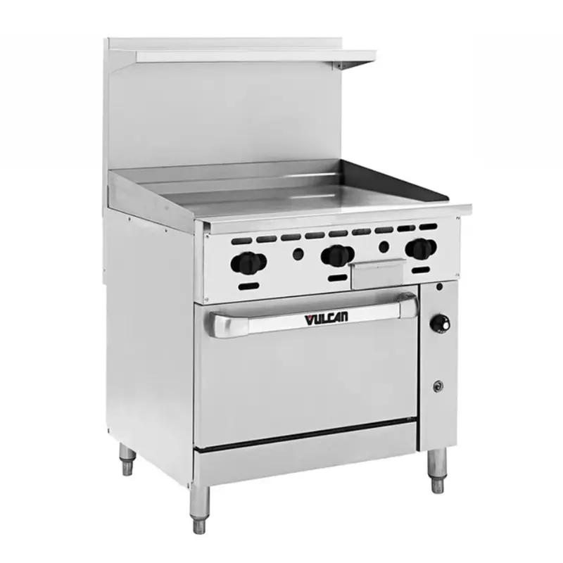Vulcan Endurance Natural Gas Range With 36" Manual Griddle And Refrigerated Base 36R-36G 1