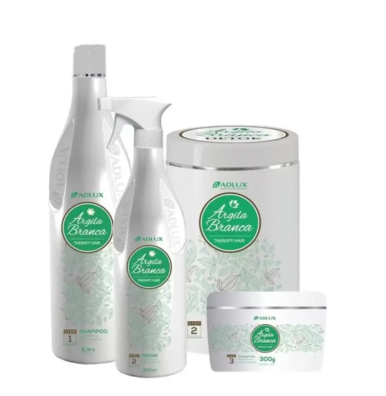 White Clay Hair Therapy Reconstruction Revitalizing Hydration Kit 4 Itens - Adlux 1