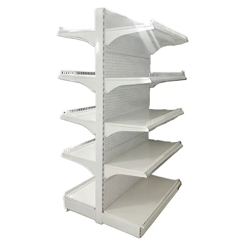 White Double Sided Gondola Supermarket Shelving Hd-Wa 1