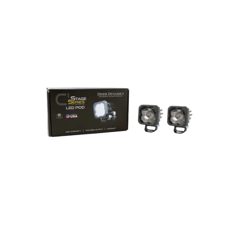 White Sport Backlit Led Stage Series C1" Pod (Pair) Light - Diode Dynamics 2