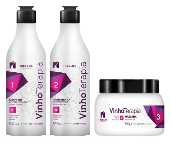 Wine Therapy Deep Hair Mask Kit 3X500 - Tree Liss 1