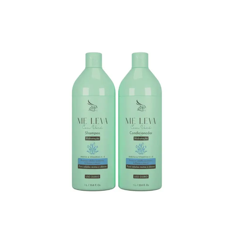 Zap Cosmetics Me Leva Com Voce Hair Hydration Aloe Vera Babosa Vitamins A + E Kit 1