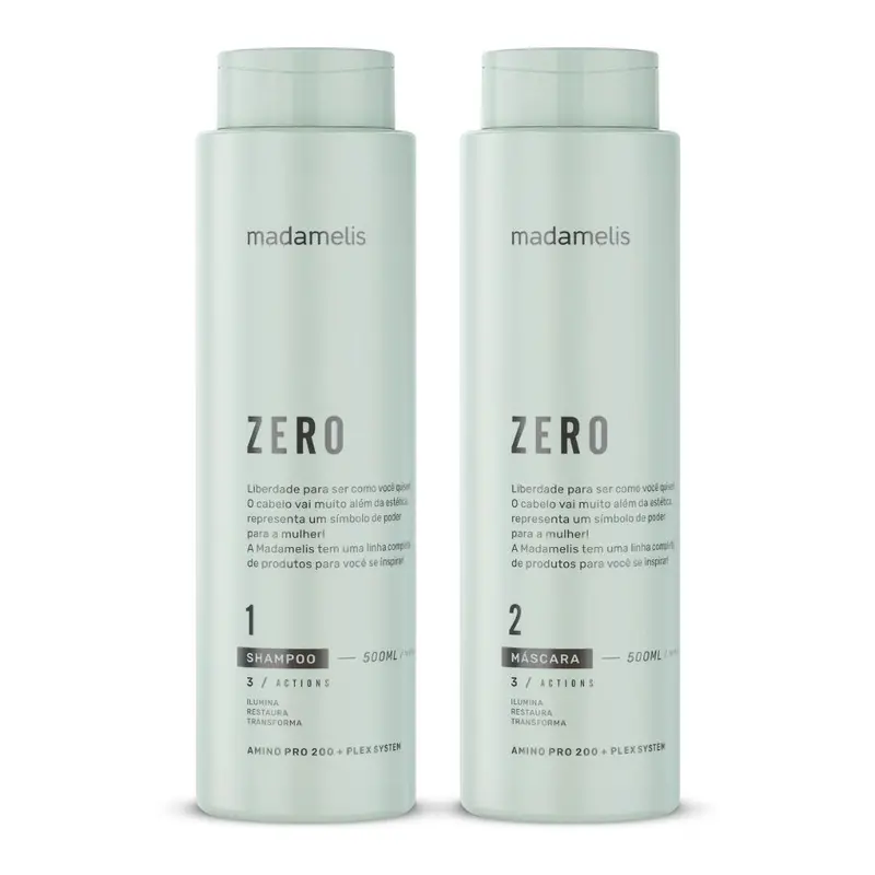 Zero Progressive Brush Organic Hair Straightening Kit 2X 500Ml Madamelis 1