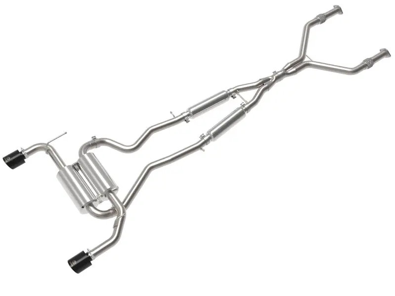 Afe 14-15 Infiniti Q50 V6 3.7L Takeda 2.5In 305 Ss Cat Back Exhaust System W/ Black Tips 1