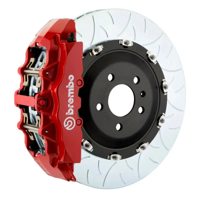 Brembo 10-16 E550 Sedan Front Gt Bbk 6 Piston Cast 380X34 2Pc Rotor Slotted Type3-Red 1