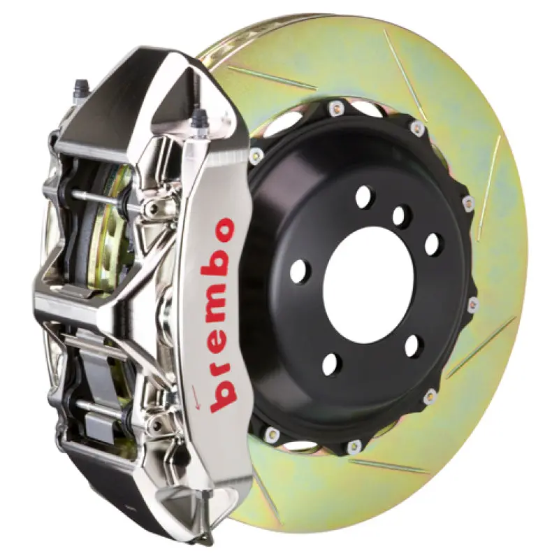 Brembo 360 Challenge Stradale Front Gt Kit — 2004 Ferrari 360, 6-Piston Billet Calipers & 380X32Mm Slotted 2-Piece Rotors (Nickel Finish) 1