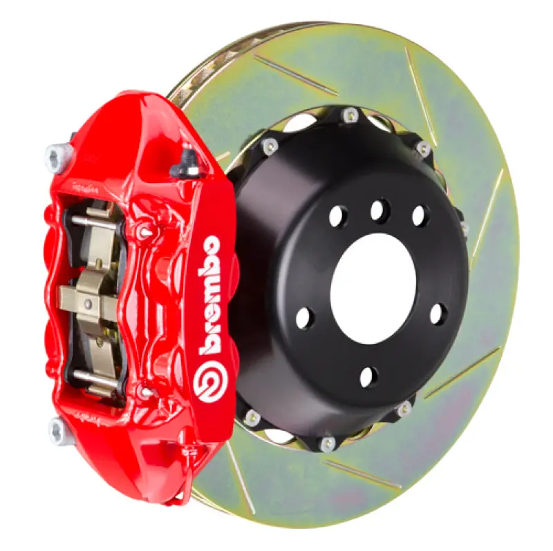 Brembo Gt Rear Brake Kit — 2015–2017 Ford F-150 (2Wd/4Wd, Excl. Raptor), 4-Piston Cast Calipers & 380X28Mm Slotted 2-Piece Rotors (Red Finish) 1