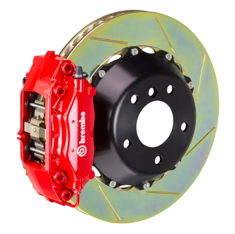 Brembo Rear Big Brake Kit For Infiniti G35 (2003–2006) & 350Z (2003–2008) – Slotted 345X28Mm Two-Piece Rotors, Red Calipers 1