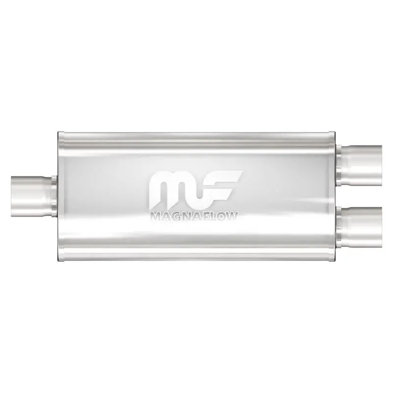 Magnaflow Stainless Steel Muffler – 18In X 5In X 8In, Dual 2.25In Inlets/Outlet 1