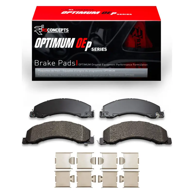 R1 Optimum Oe Brake Pad & Hardware Kit – Front And Rear For 2008–2025 Dodge Ram 4500 1