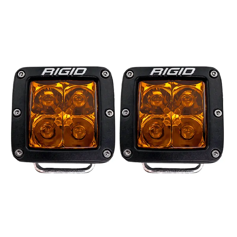 Rigid D-Series Spot Led Light Pair With Amber Pro Lens 1