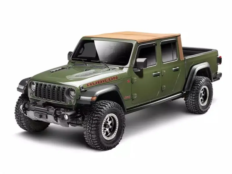 Rugged Ridge Voyager Fastback Soft Top For 2020–2025 Jeep Gladiator – Frameless Tan Design 1