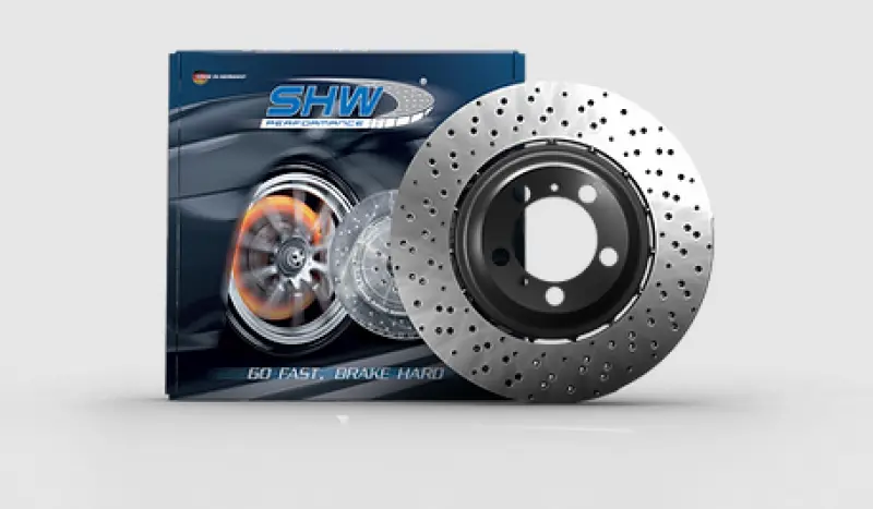 Shw Cross-Drilled Lightweight Rear Brake Rotor For 2018–2021 Bmw M5 (4.4L) – Oem-Size, Part #34217991103 1
